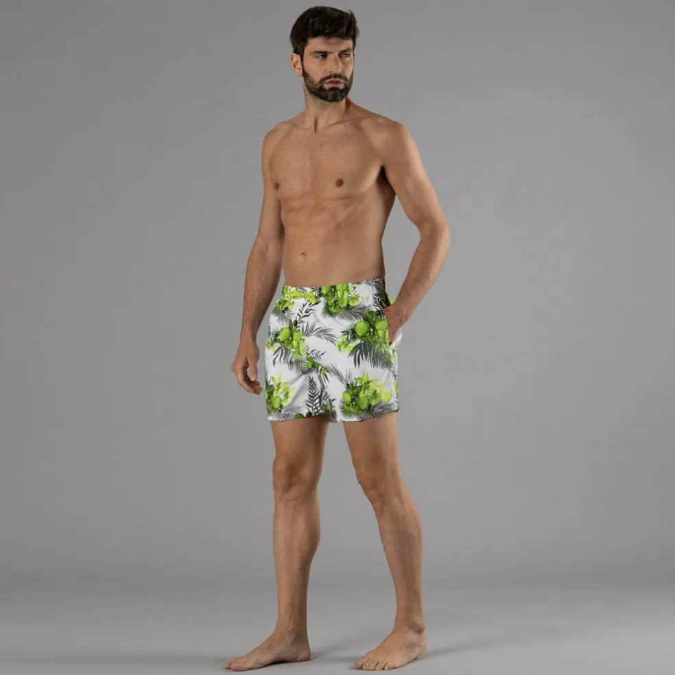 Costume boxer da uomo con fantasia tropicale