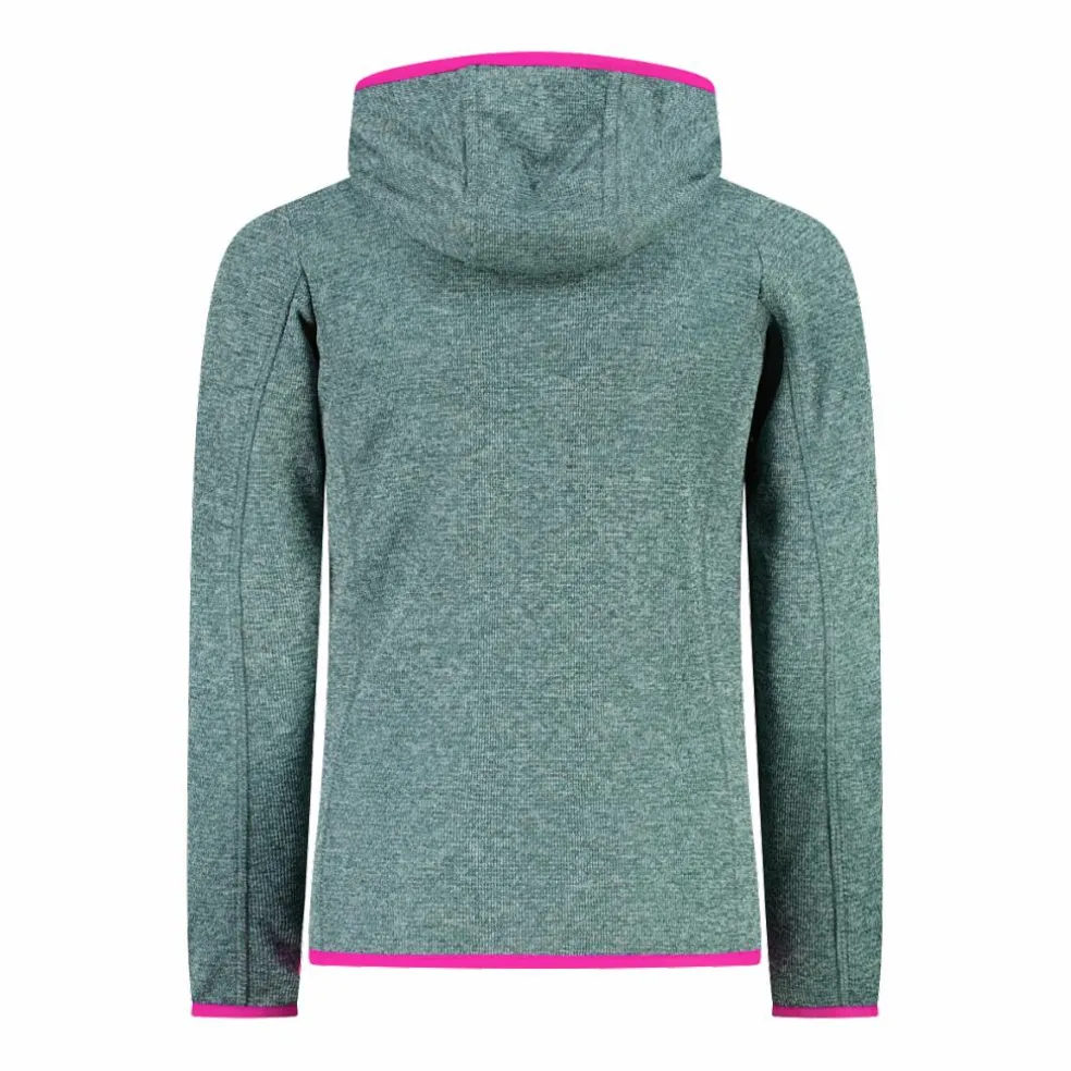 Felpa con cappuccio bambina in pile knit tech