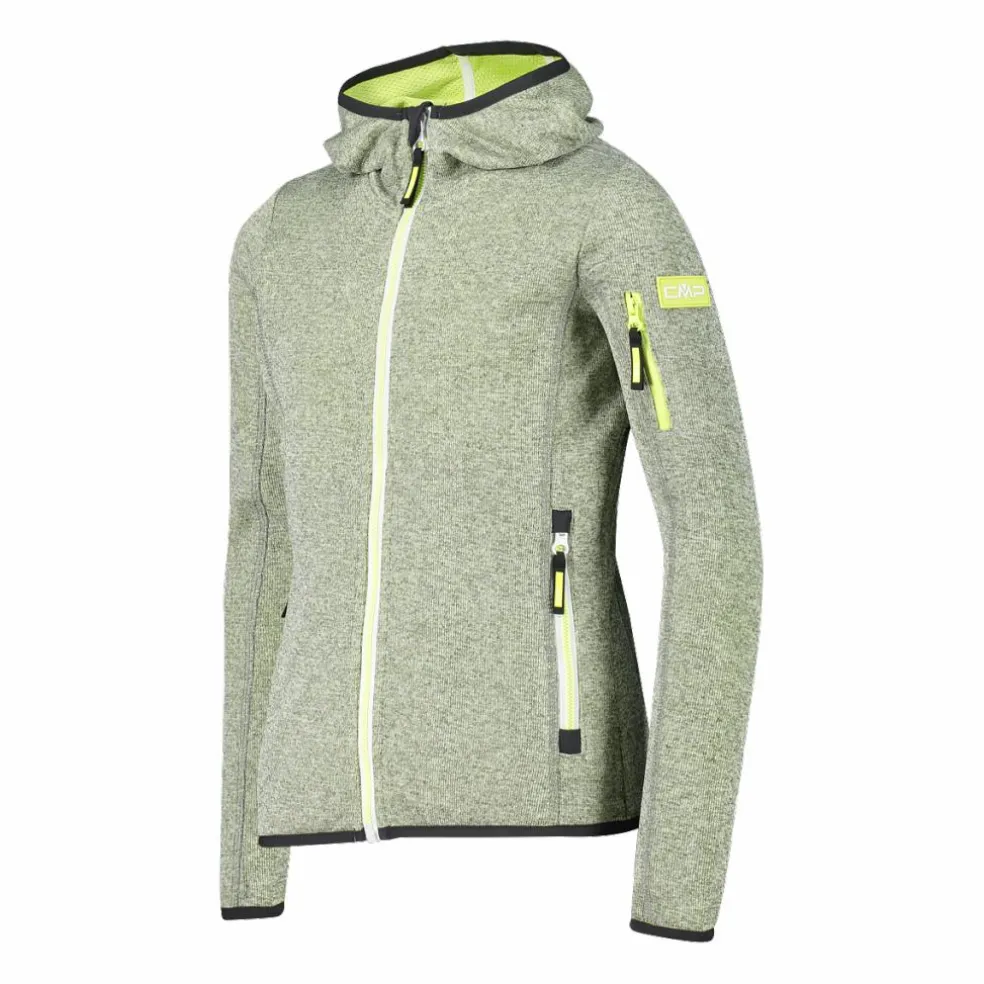 Felpa con cappuccio bambina in pile knit tech