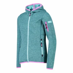 Felpa con cappuccio bambina in pile knit tech