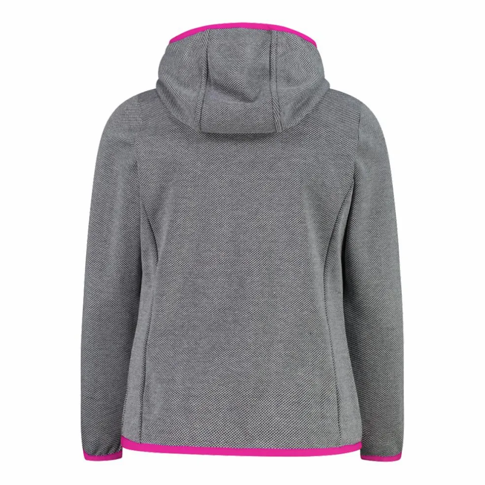 Felpa con cappuccio bambina in pile knit tech