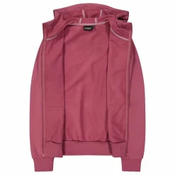 Felpa con zip da donna in cotone elasticizzato con cappuccio