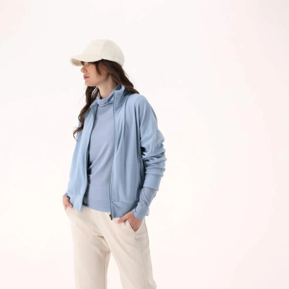 Felpa da donna con zip a collo alto