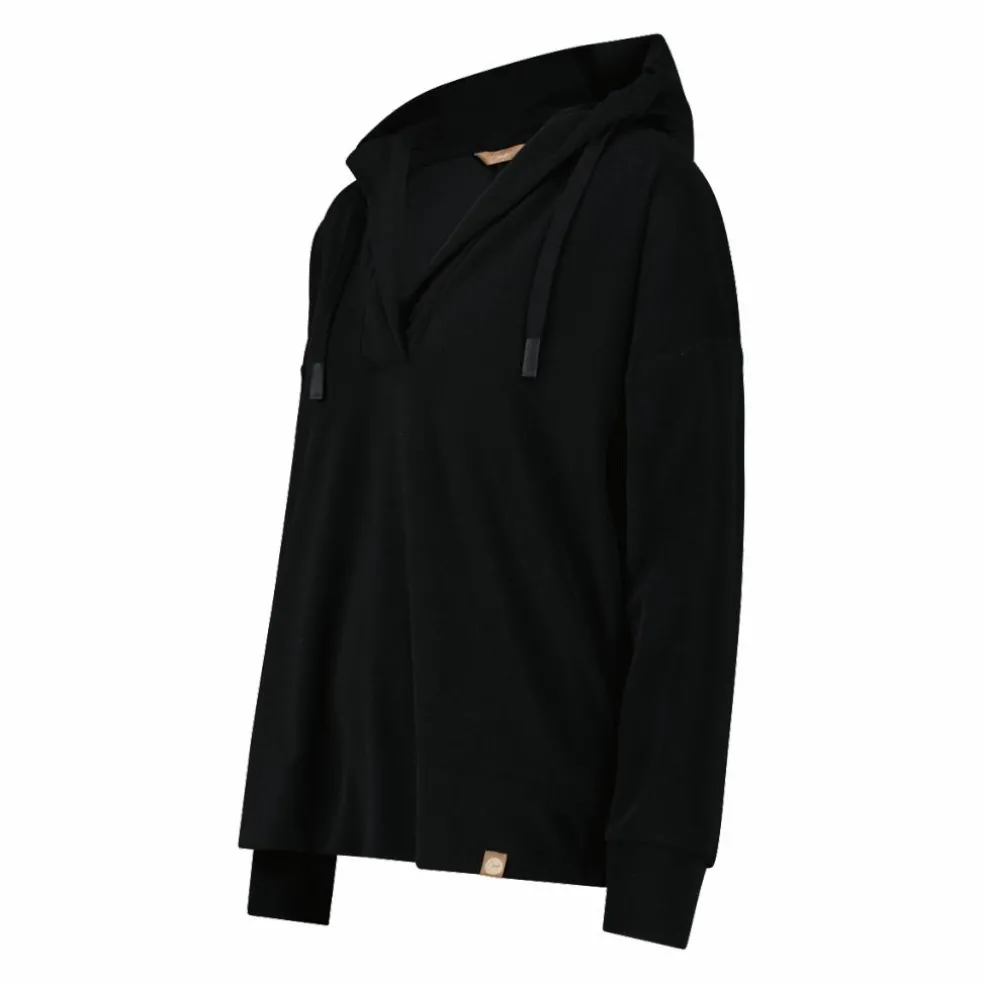 Felpa da donna senza zip con cappuccio fisso