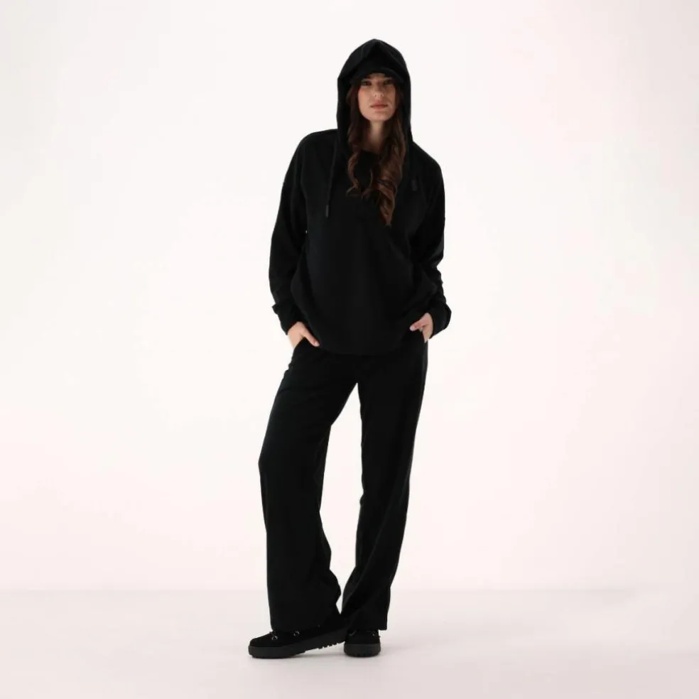 Felpa da donna senza zip con cappuccio fisso