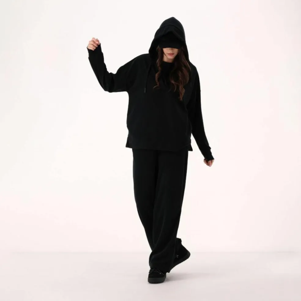 Felpa da donna senza zip con cappuccio fisso