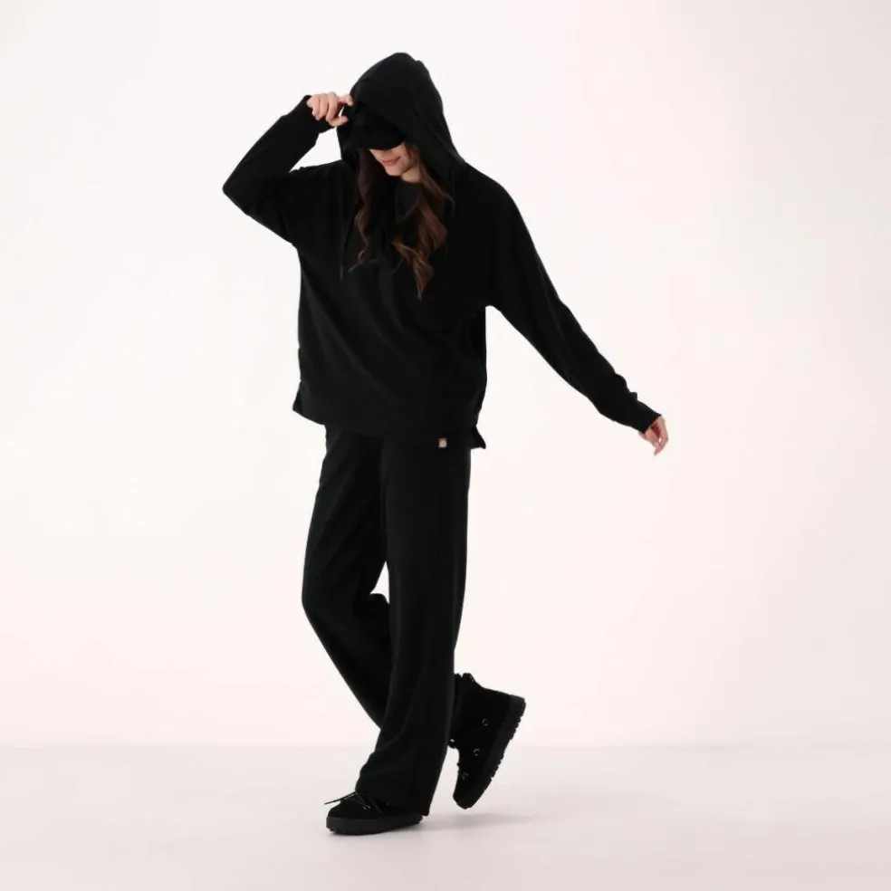 Felpa da donna senza zip con cappuccio fisso