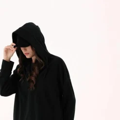 Felpa da donna senza zip con cappuccio fisso