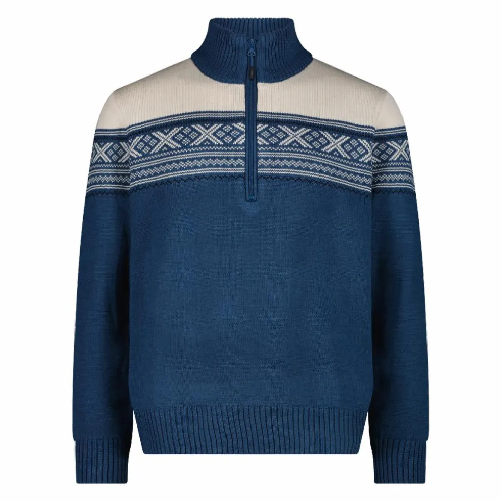 Felpa da uomo a mezza zip in Wooltech