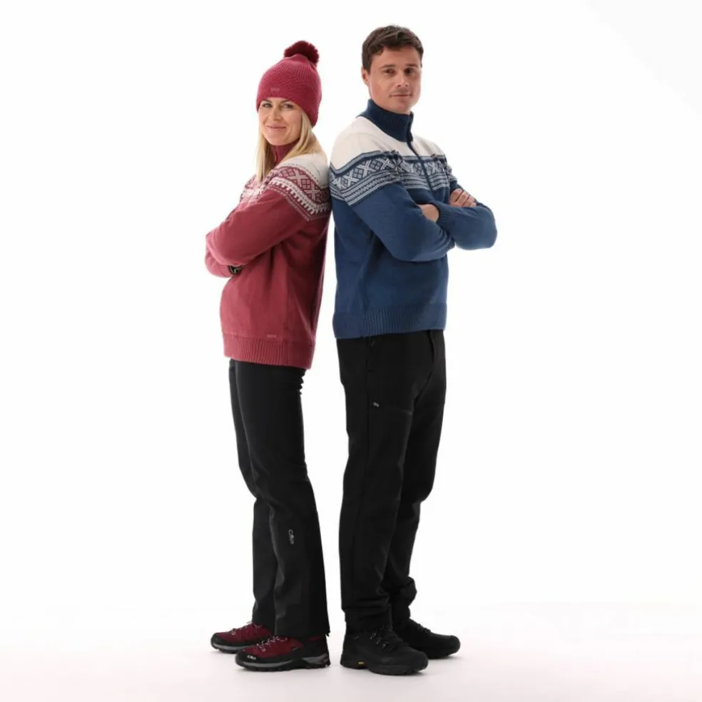 Felpa da uomo a mezza zip in Wooltech