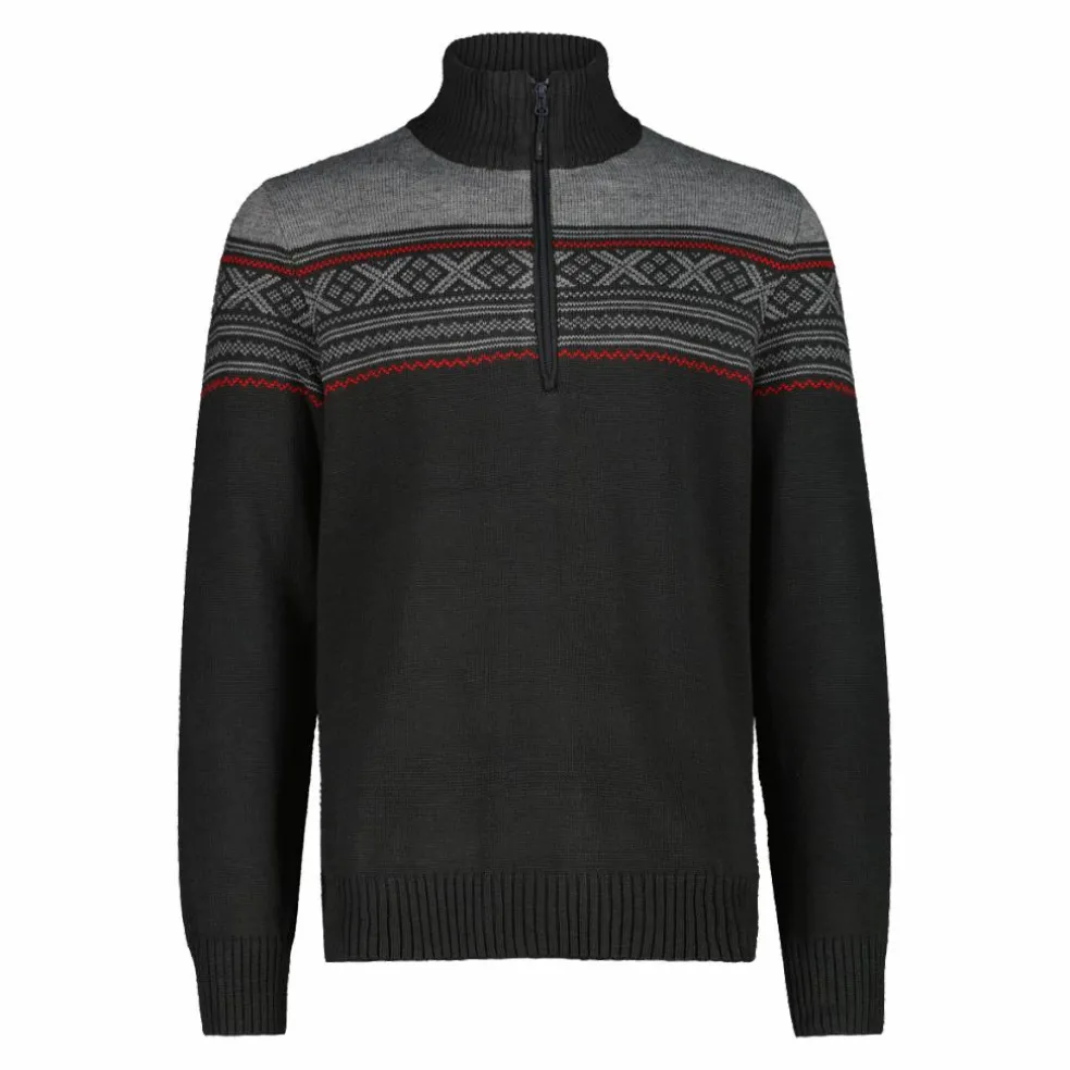 Felpa da uomo a mezza zip in Wooltech