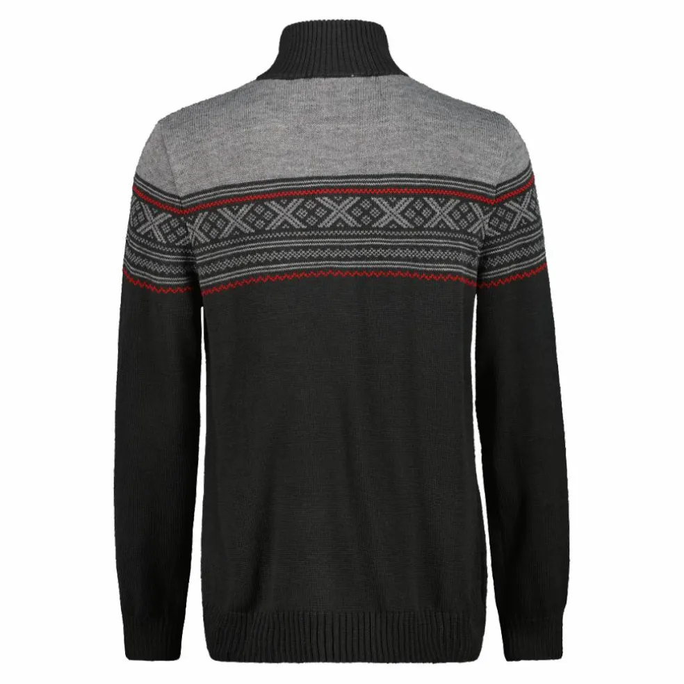 Felpa da uomo a mezza zip in Wooltech