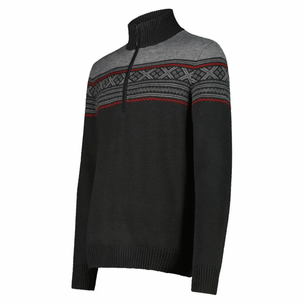 Felpa da uomo a mezza zip in Wooltech