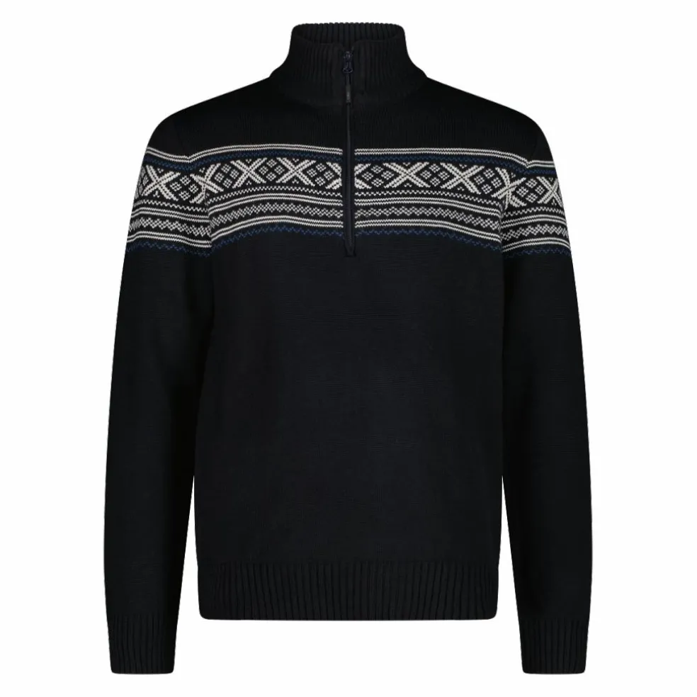 Felpa da uomo a mezza zip in Wooltech