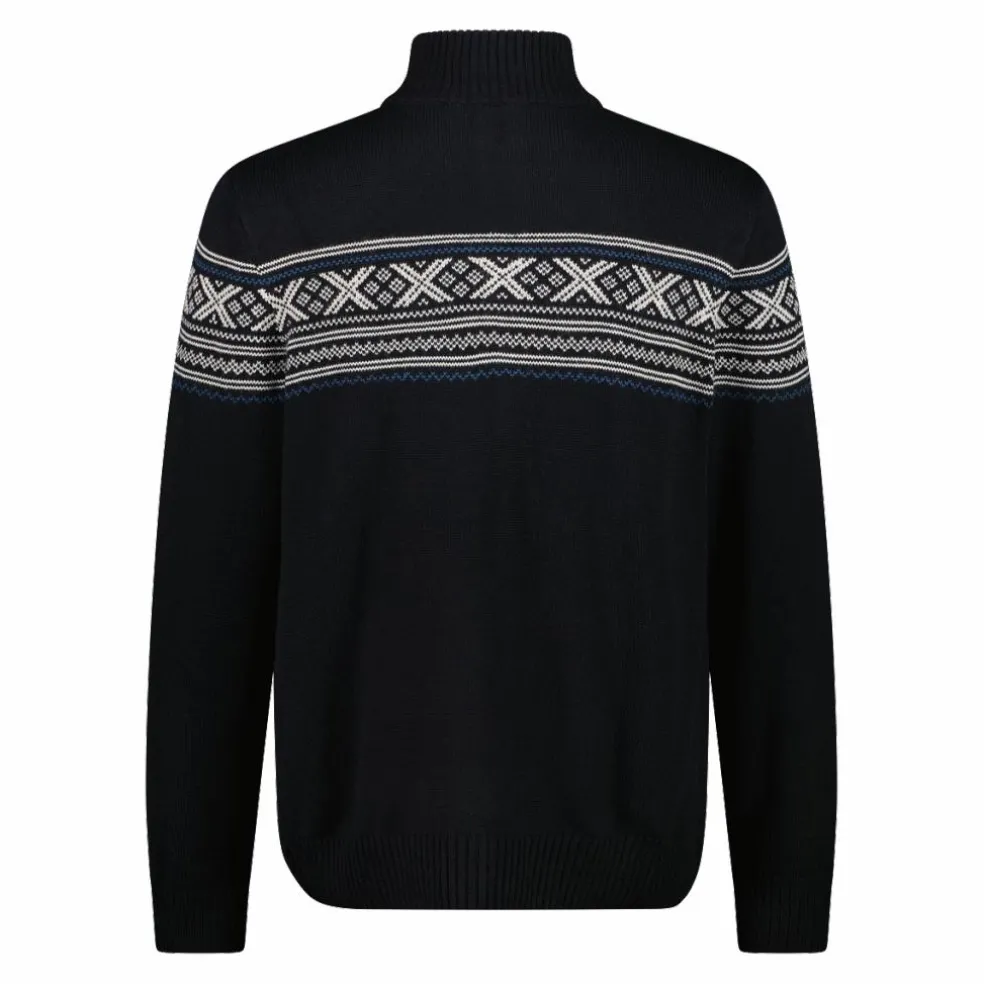 Felpa da uomo a mezza zip in Wooltech