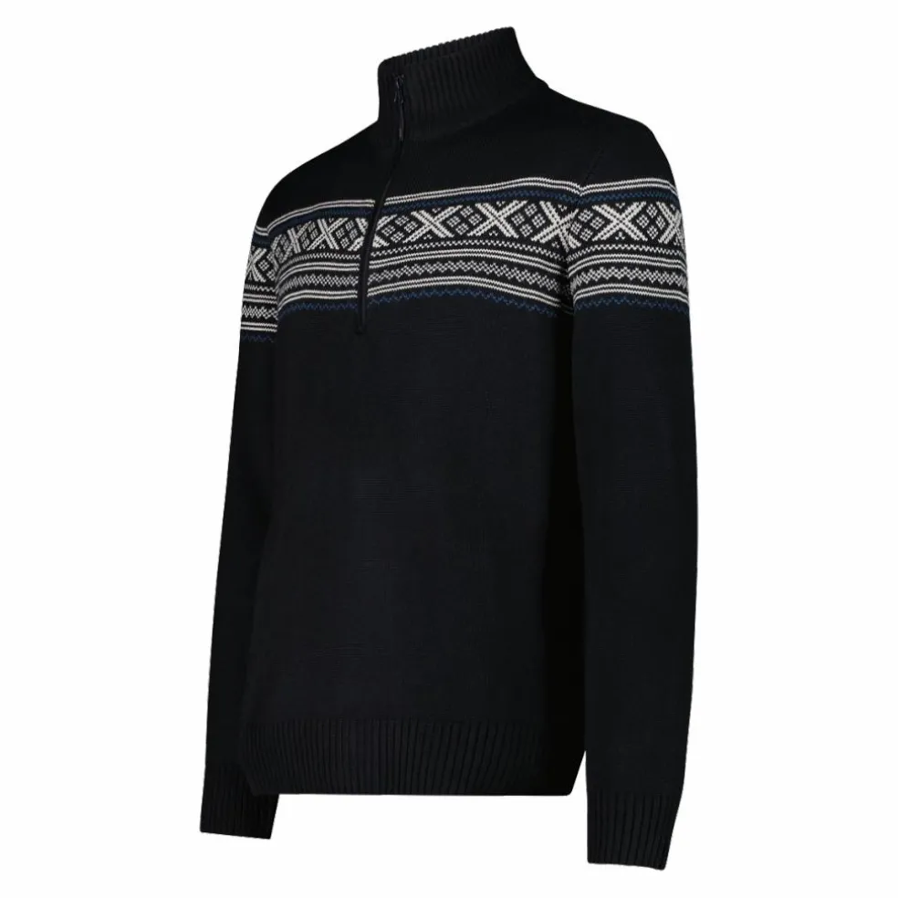 Felpa da uomo a mezza zip in Wooltech