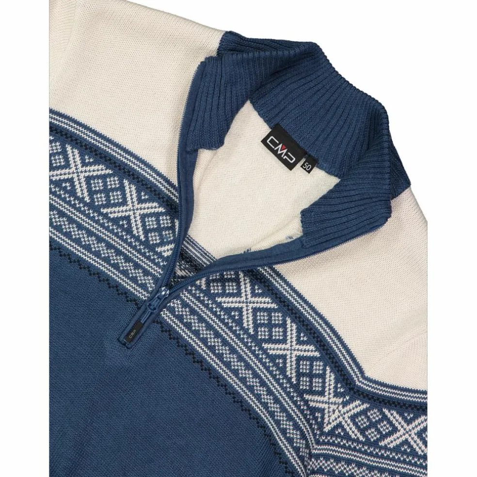 Felpa da uomo a mezza zip in Wooltech