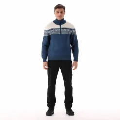 Felpa da uomo a mezza zip in Wooltech