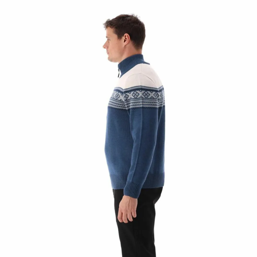 Felpa da uomo a mezza zip in Wooltech