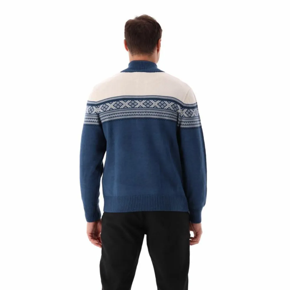 Felpa da uomo a mezza zip in Wooltech
