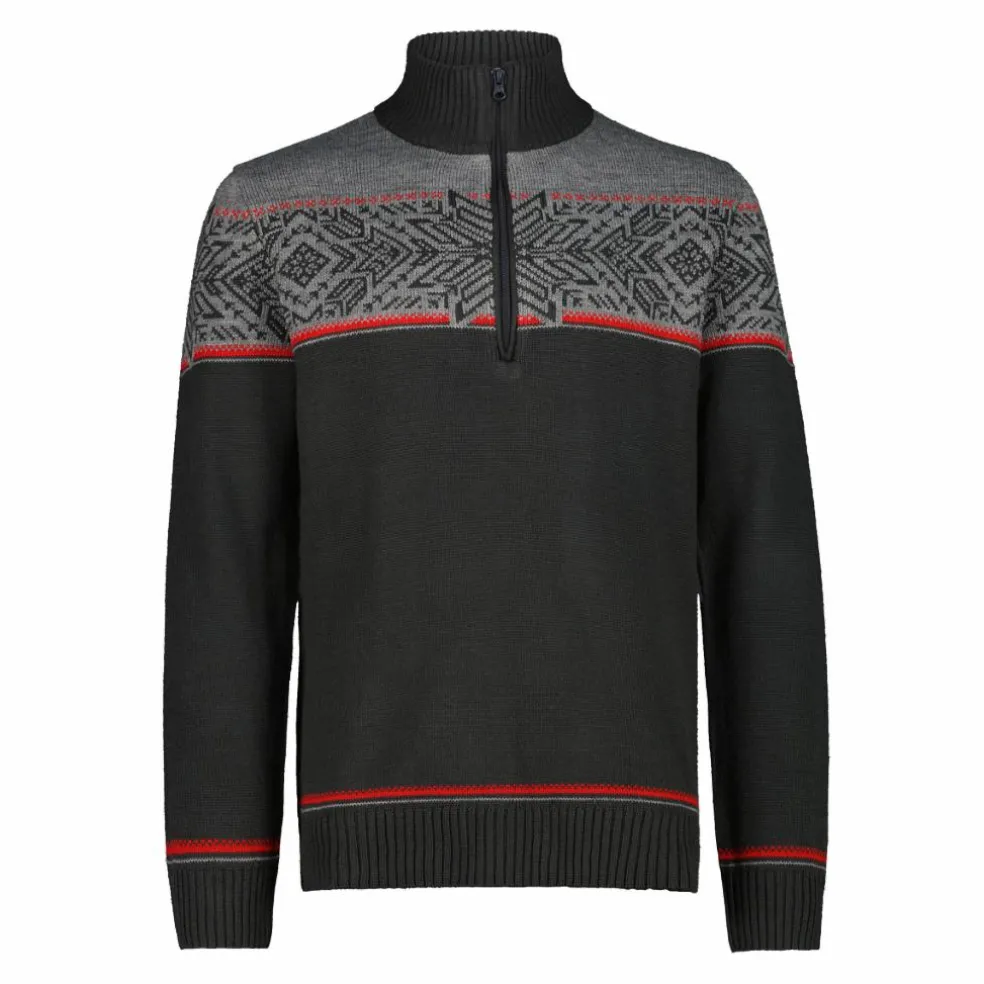 Felpa da uomo a mezza zip in Wooltech