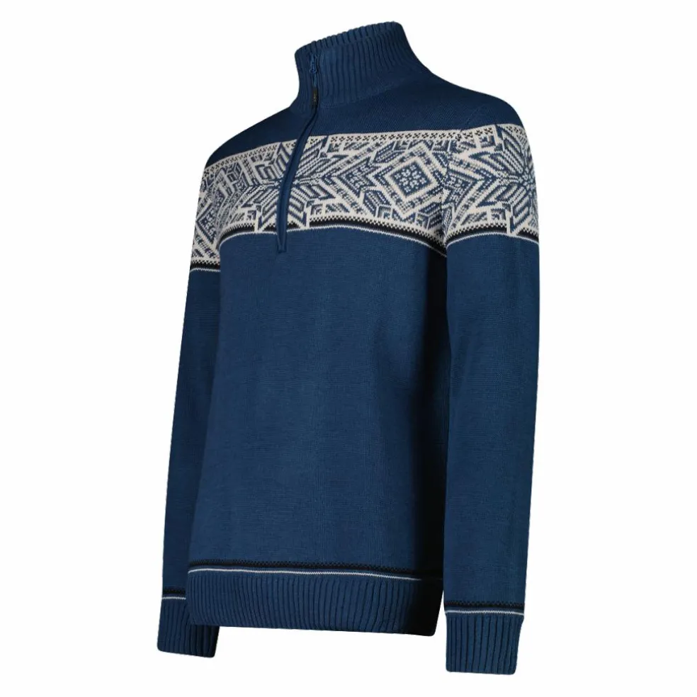 Felpa da uomo a mezza zip in Wooltech