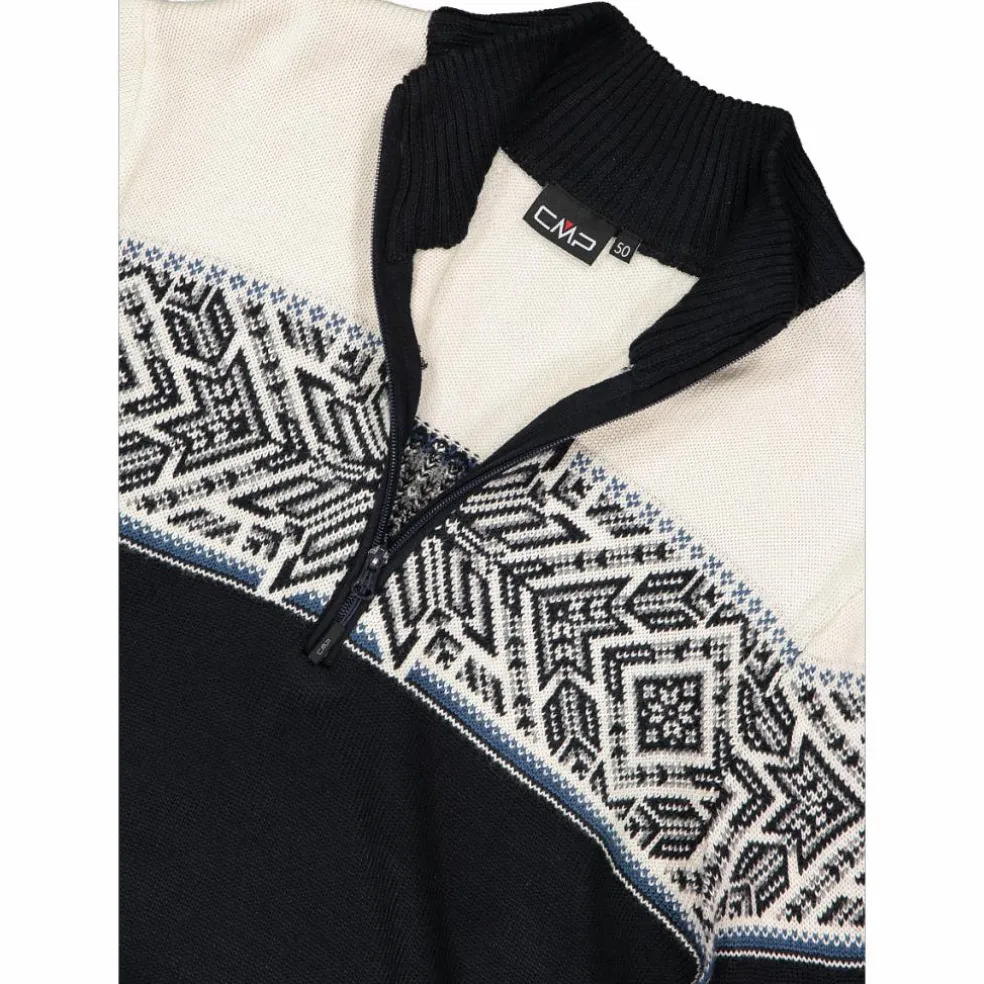 Felpa da uomo a mezza zip in Wooltech