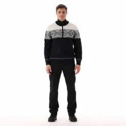 Felpa da uomo a mezza zip in Wooltech