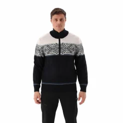 Felpa da uomo a mezza zip in Wooltech