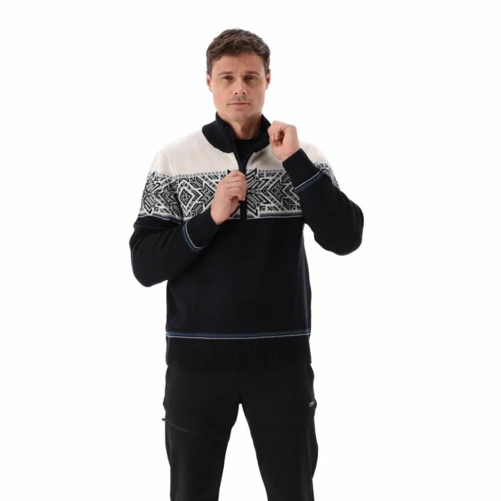 Felpa da uomo a mezza zip in Wooltech