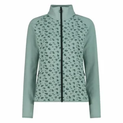 Felpa in pile da Donna in Stretch Performance stampata con Dettagli Melange