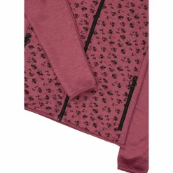 Felpa in pile da Donna in Stretch Performance stampata con Dettagli Melange