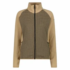 Felpa in pile da Donna in Stretch Performance stampata con Dettagli Melange