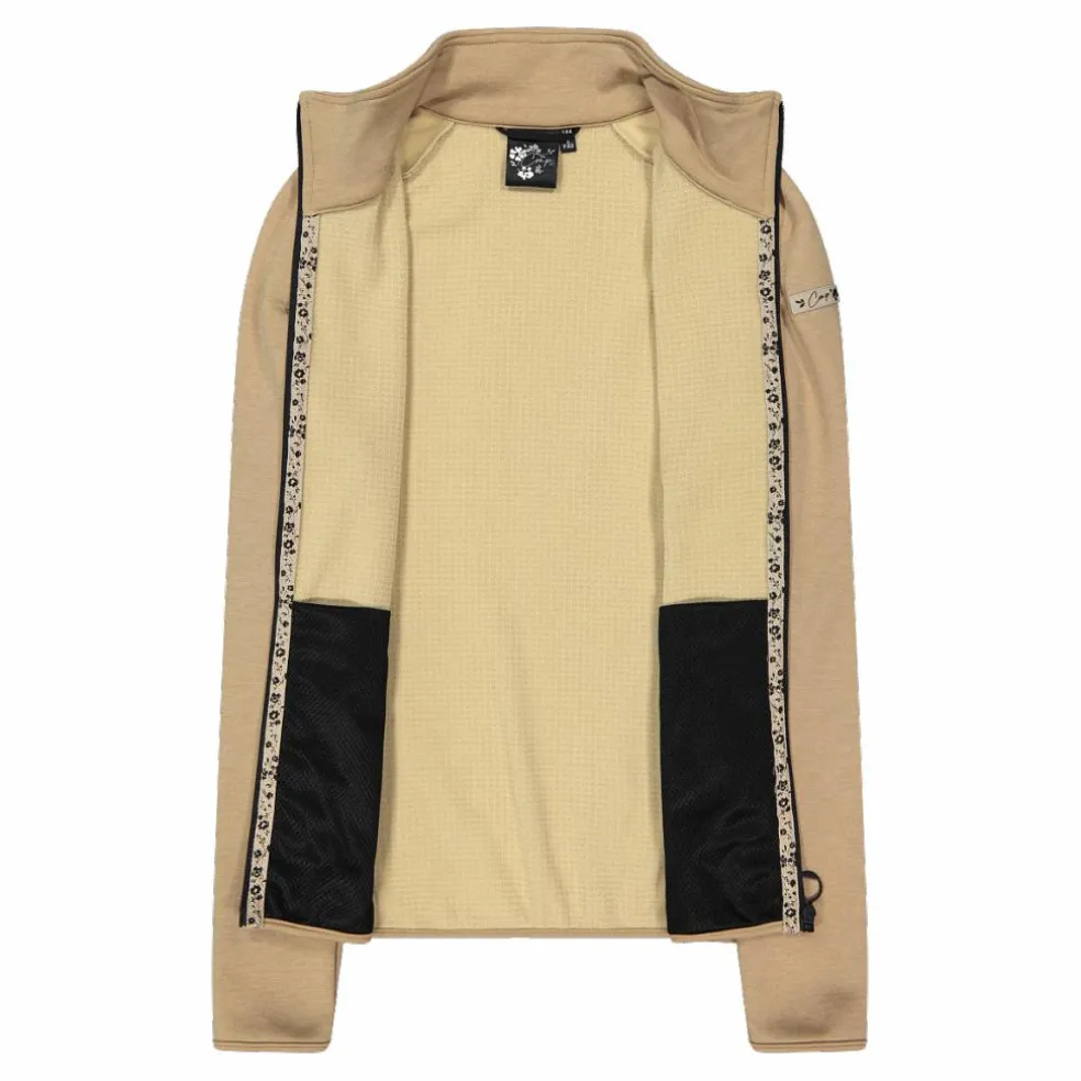Felpa in pile da Donna in Stretch Performance stampata con Dettagli Melange