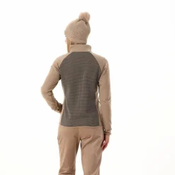 Felpa in pile da Donna in Stretch Performance stampata con Dettagli Melange