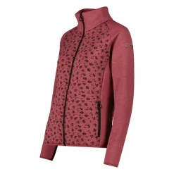 Felpa in pile da Donna in Stretch Performance stampata con Dettagli Melange