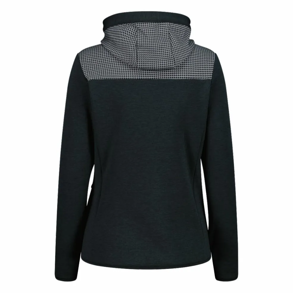 Felpa in pile da donna in Stretch Performance melange pied de poule