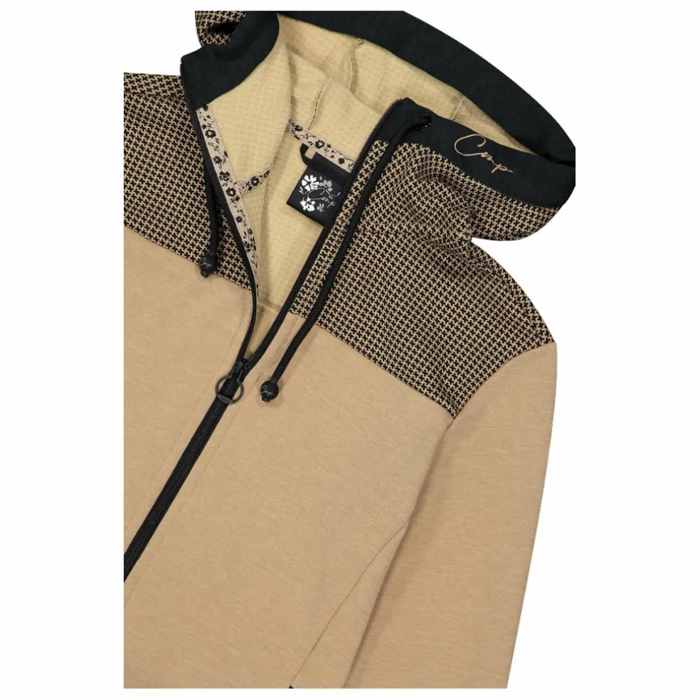 Felpa in pile da donna in Stretch Performance melange pied de poule