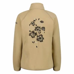 Felpa in pile da donna in knit tech melange con stampa floreale