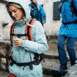Giacca antipioggia da donna con cappuccio staccabile