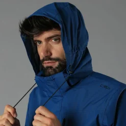 Giacca antipioggia da uomo con cappuccio staccabile