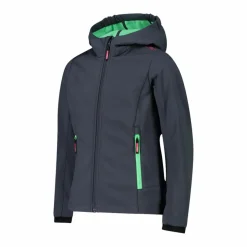 Giacca da bambina in softshell con cappuccio