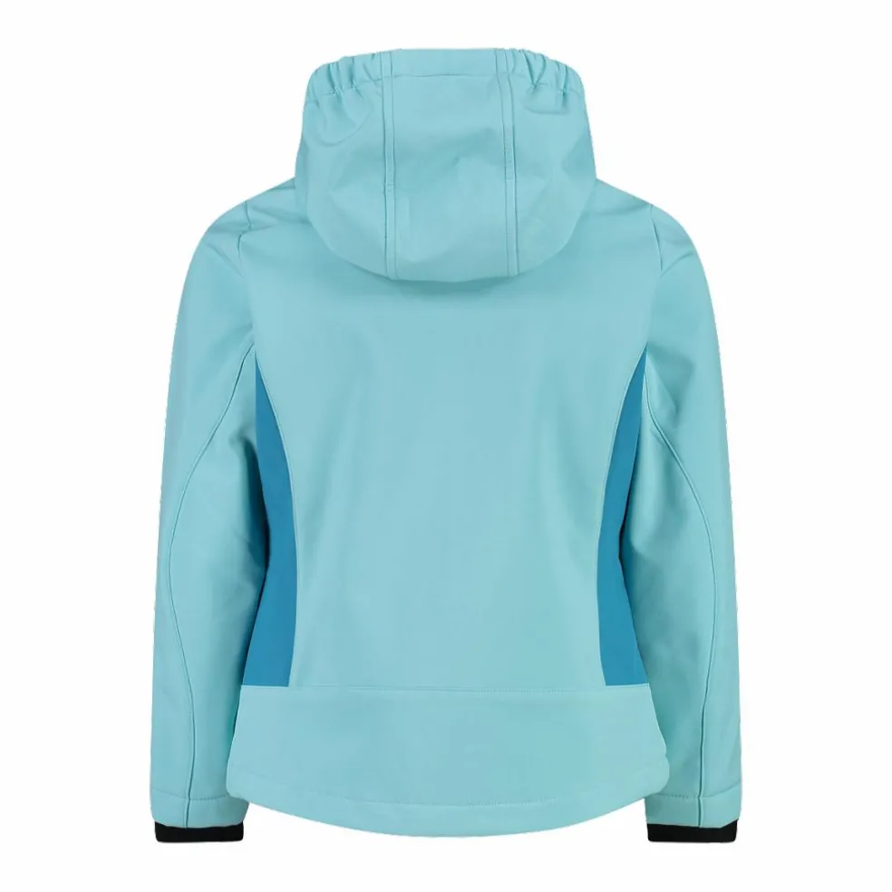 Giacca da bambina in softshell con cappuccio