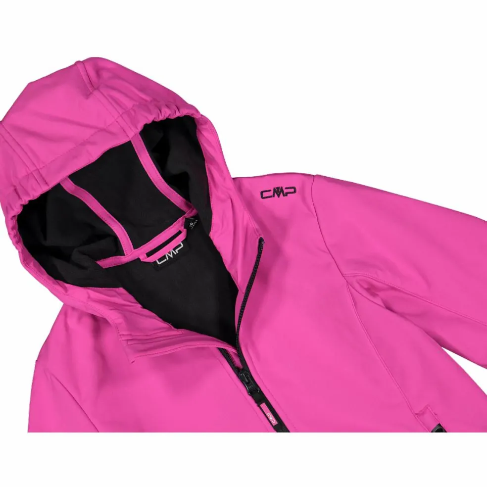 Giacca da bambina in softshell con cappuccio