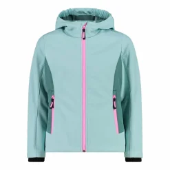 Giacca da bambina in softshell con cappuccio