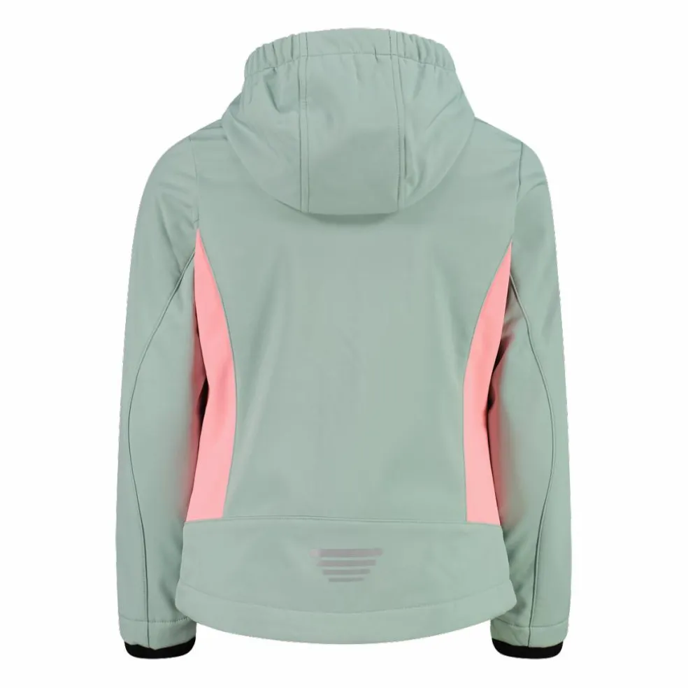 Giacca da bambina in softshell con cappuccio