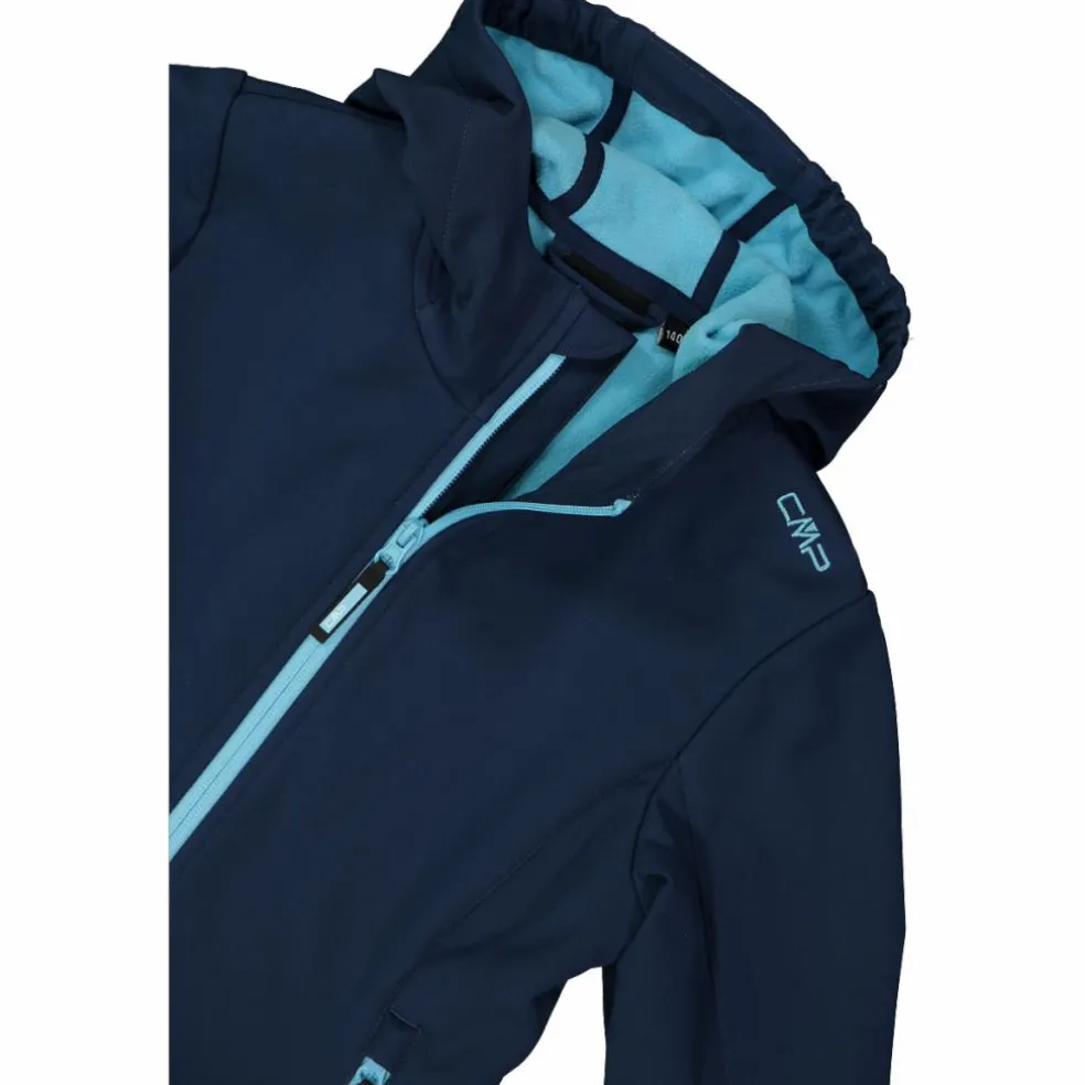 Giacca da bambina in softshell con cappuccio