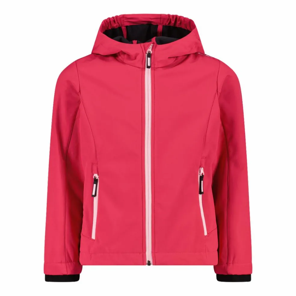 Giacca da bambina in softshell con cappuccio