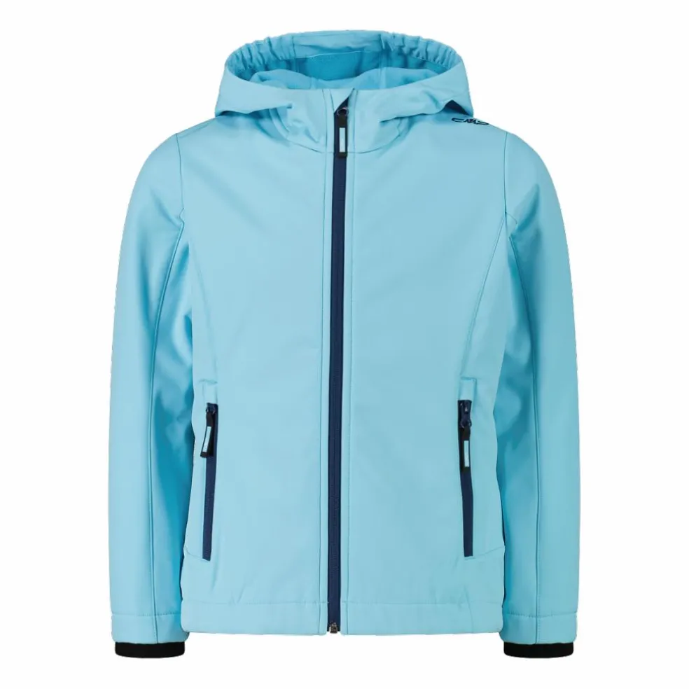 Giacca da bambina in softshell con cappuccio