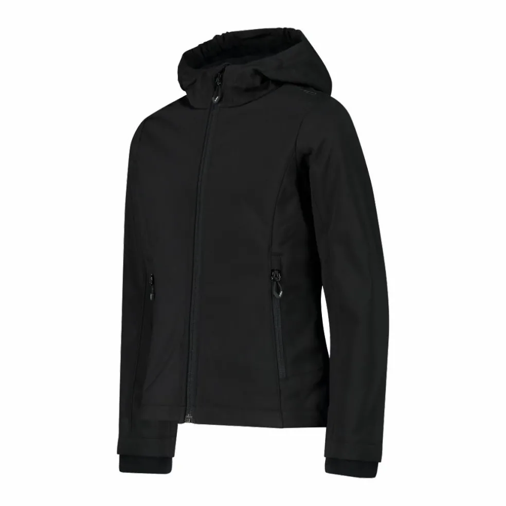 Giacca da bambina in softshell con cappuccio